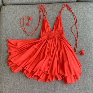 Indah Coral Red Mini Dress - XS